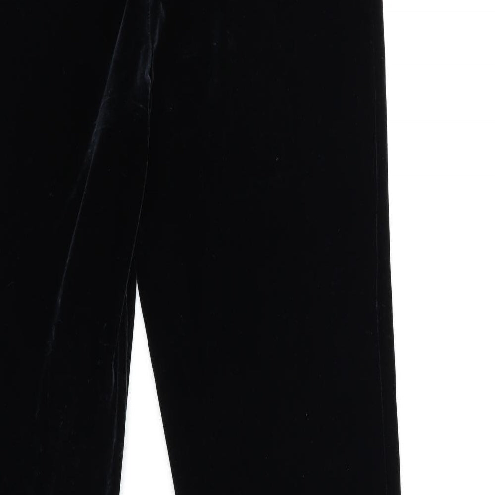 Marks and Spencer Womens Black  Velour Trousers  Size 14 L32 in