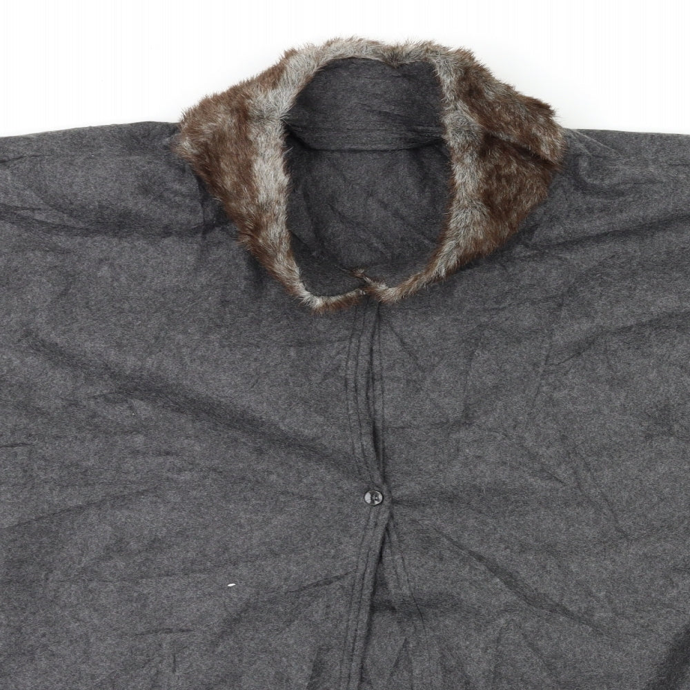 Preworn Womens Grey   Jacket Poncho One Size