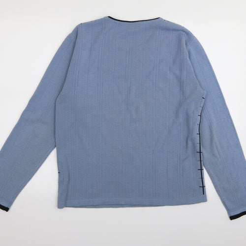 m3m Womens Blue Check  Pullover Jumper Size S