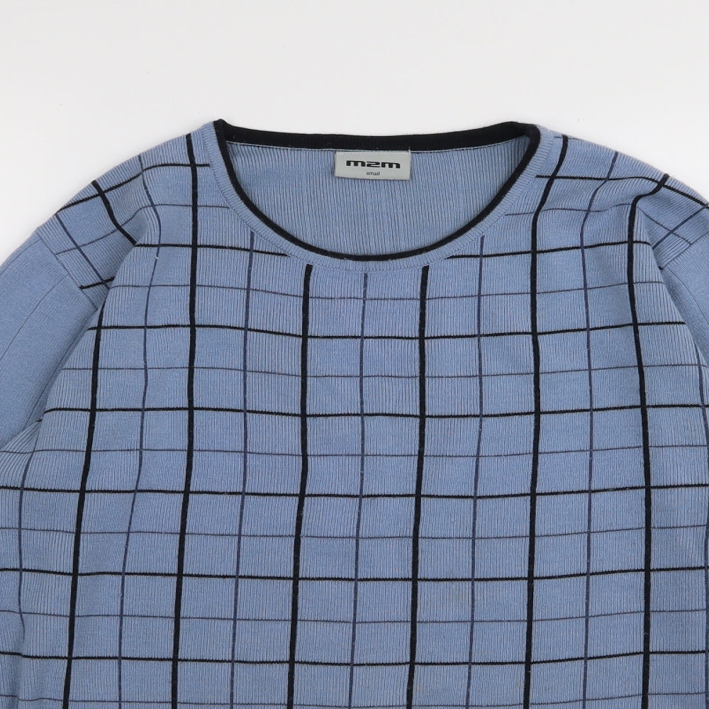m3m Womens Blue Check  Pullover Jumper Size S