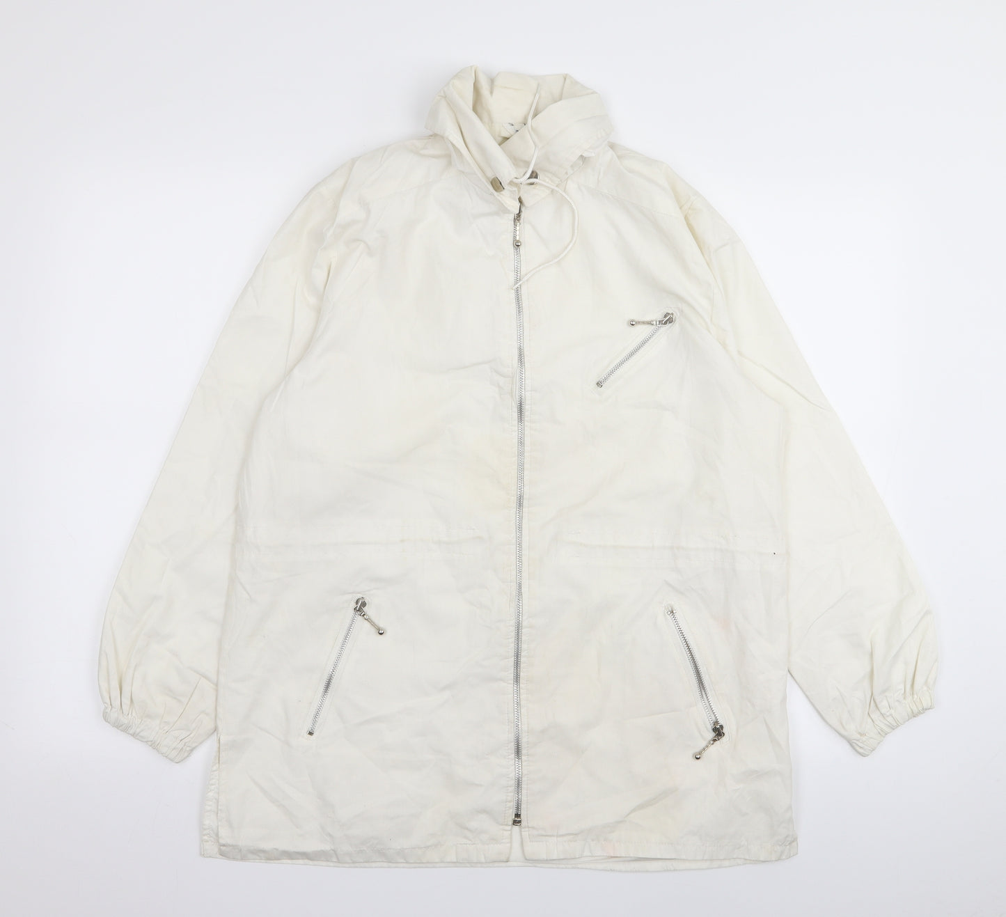 Preworn Womens White   Jacket Coat Size 8