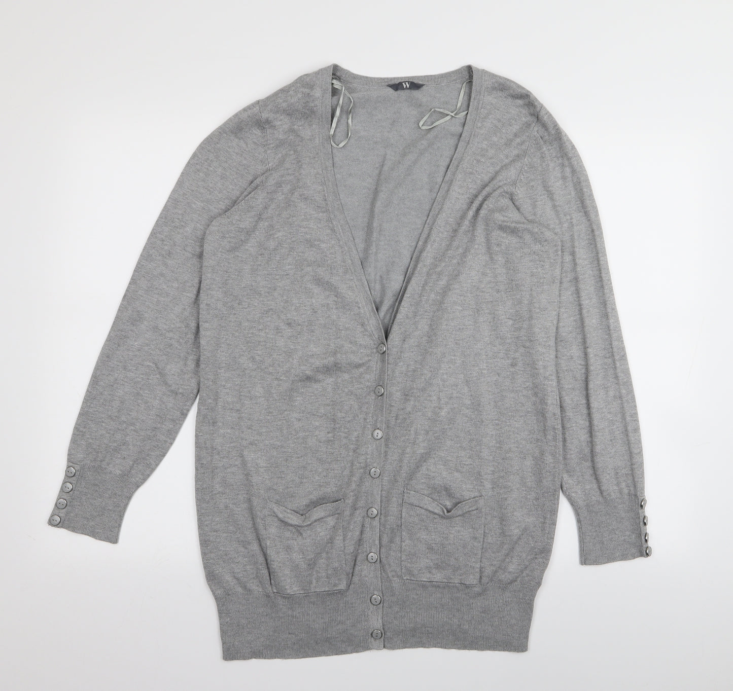 BHS Womens Grey   Cardigan Jumper Size 10