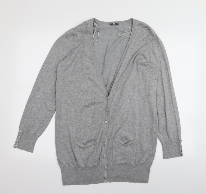 BHS Womens Grey   Cardigan Jumper Size 10