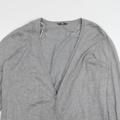 BHS Womens Grey   Cardigan Jumper Size 10