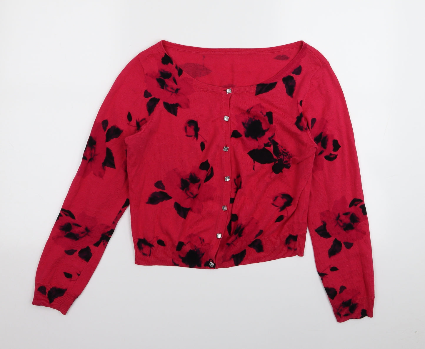 NEXT Womens Pink Geometric  Cardigan Jumper Size 12