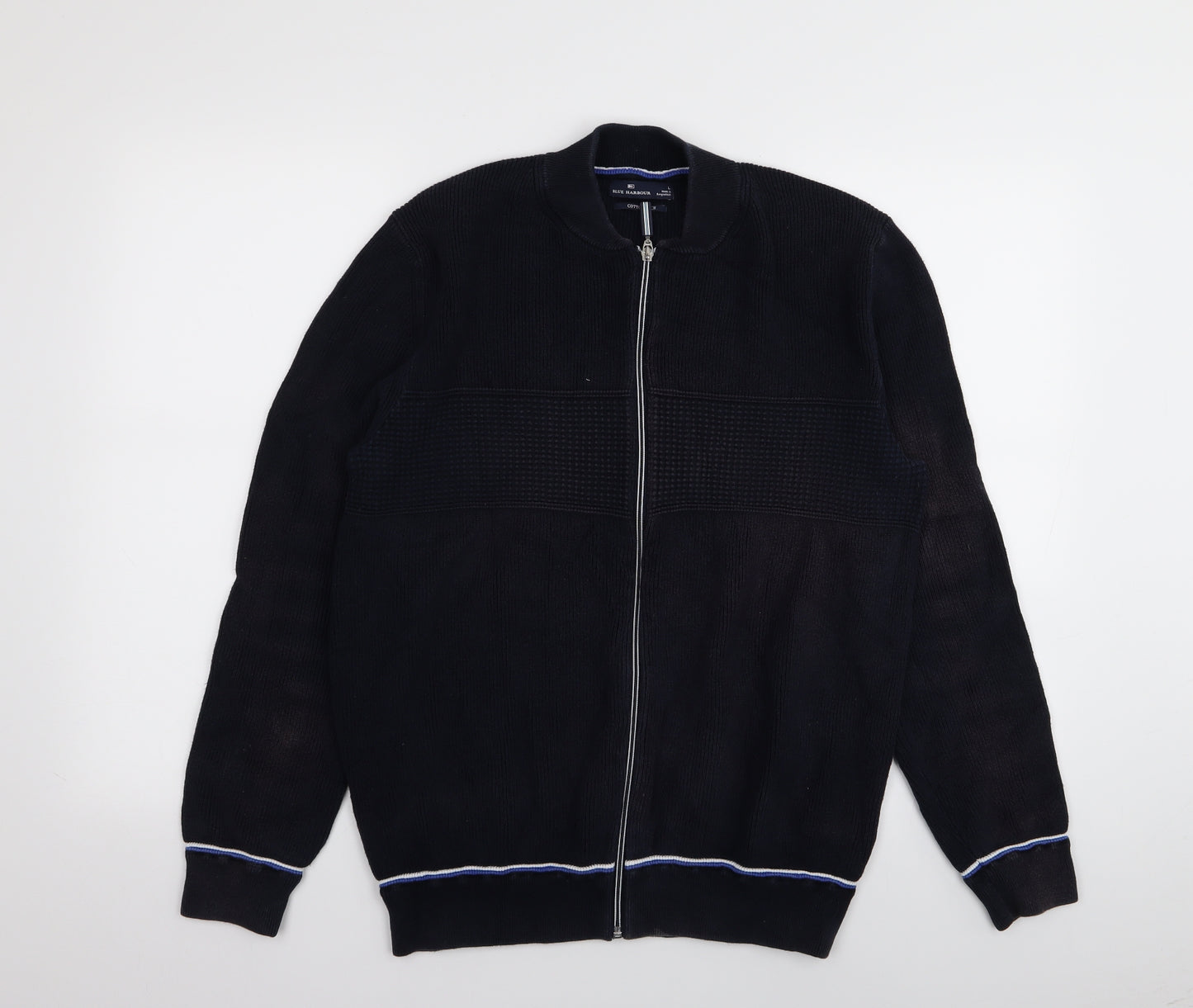 Blue Harbour Mens Blue   Full Zip Jumper Size L