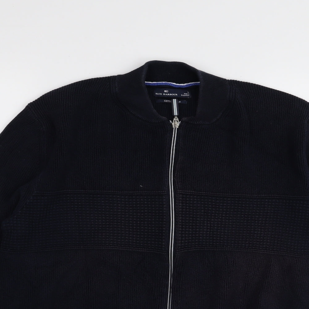 Blue Harbour Mens Blue   Full Zip Jumper Size L