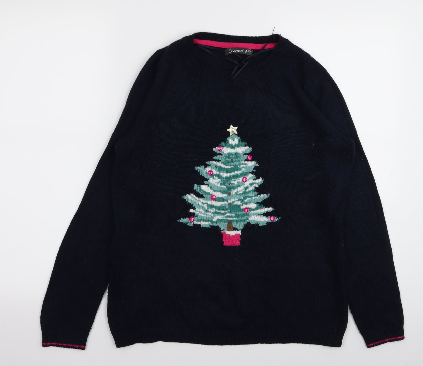 bonmarche Womens Blue   Pullover Jumper Size XS  - Christmas  Jumper