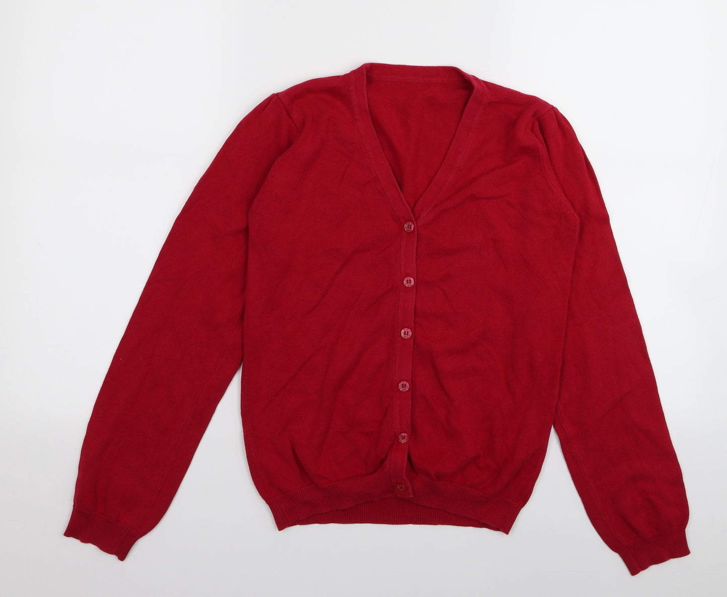 Nutmeg Girls Red   Cardigan Jumper Size 12-13 Years  - School Cardigan