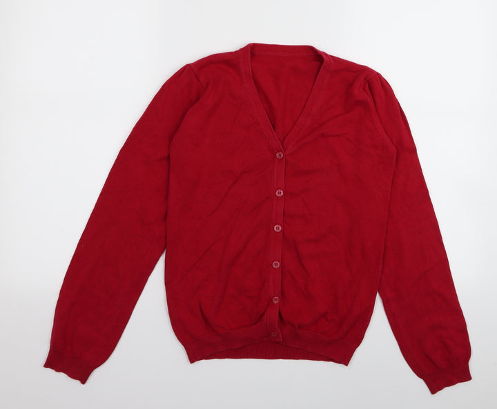 Nutmeg Girls Red   Cardigan Jumper Size 12-13 Years  - School Cardigan