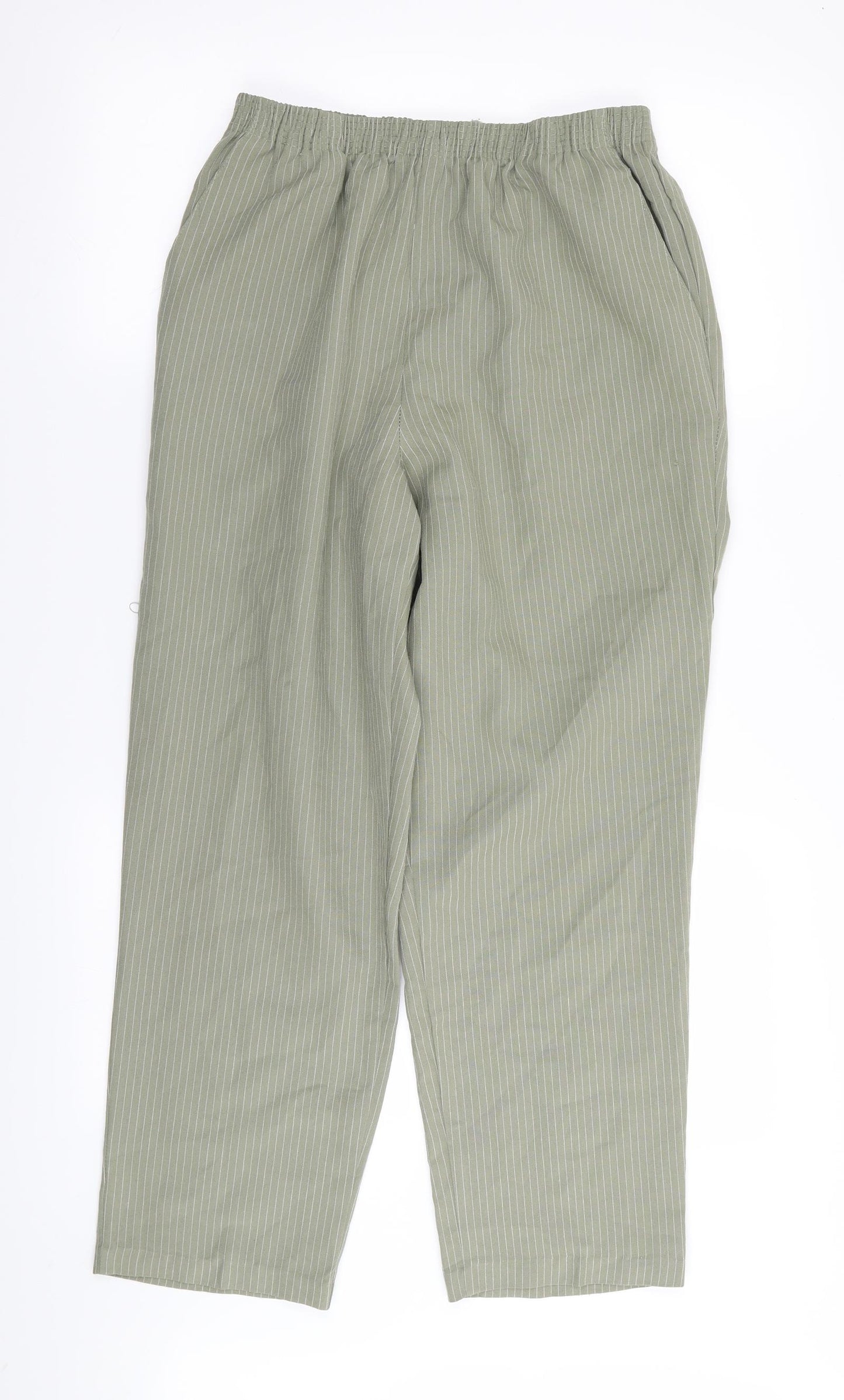 5 seasons Womens Green Striped  Trousers  Size M L27 in - Stretch waistband