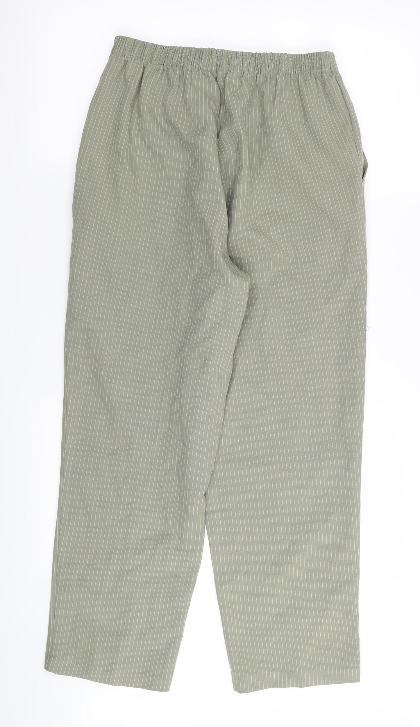 5 seasons Womens Green Striped  Trousers  Size M L27 in - Stretch waistband