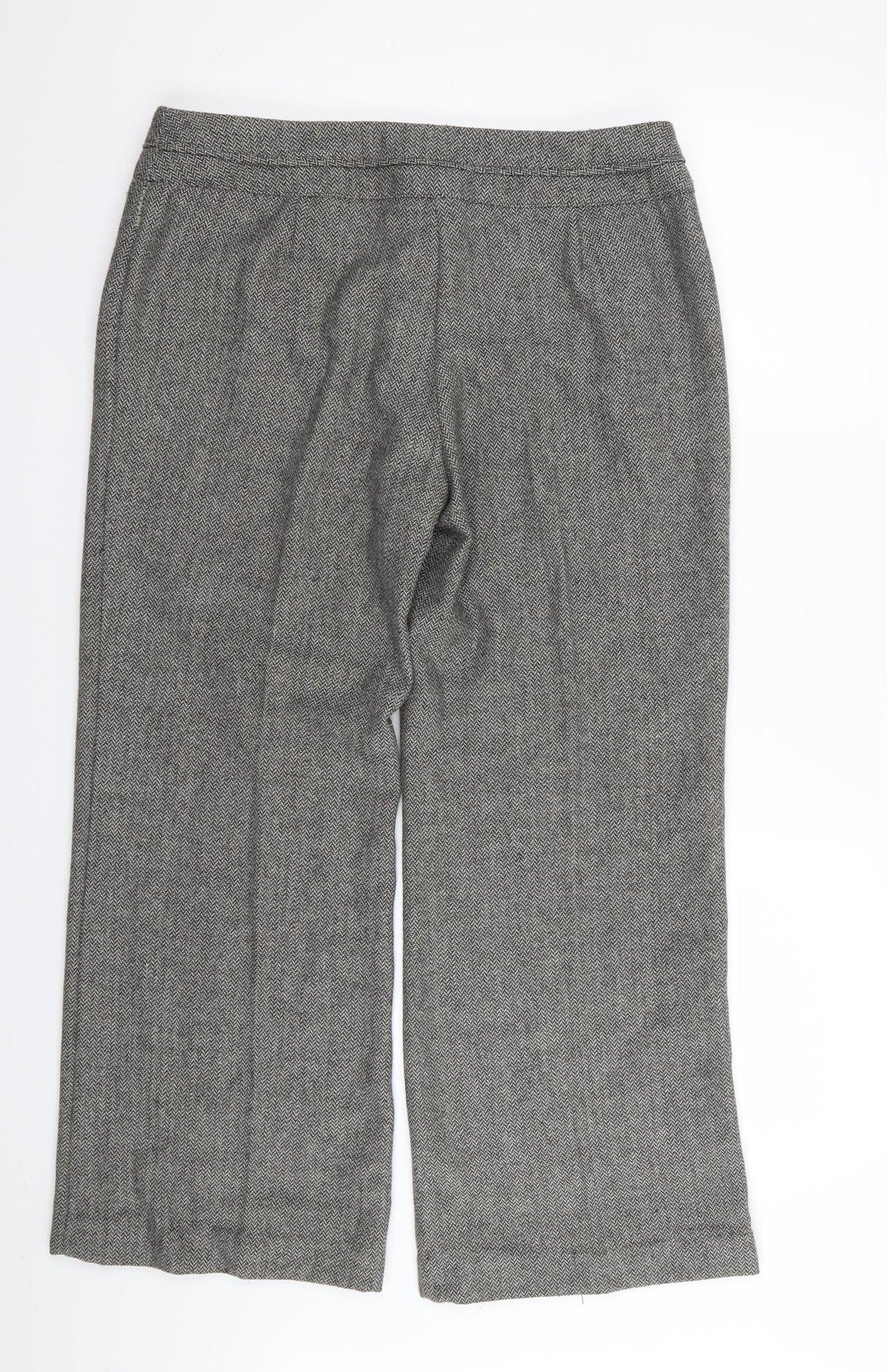 F&F Womens Grey Herringbone  Trousers  Size 12 L29 in