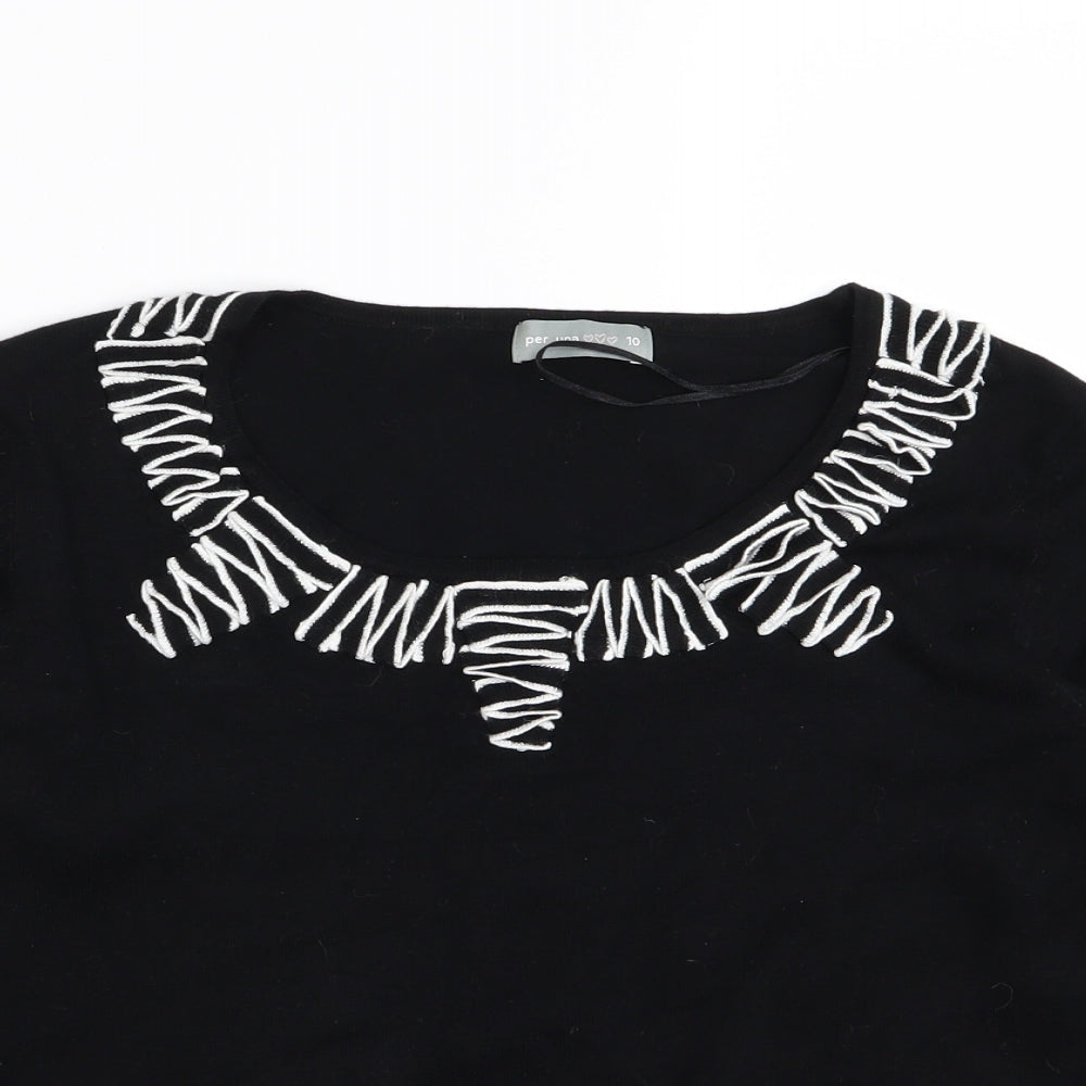 Per Una Womens Black   Basic T-Shirt Size 10