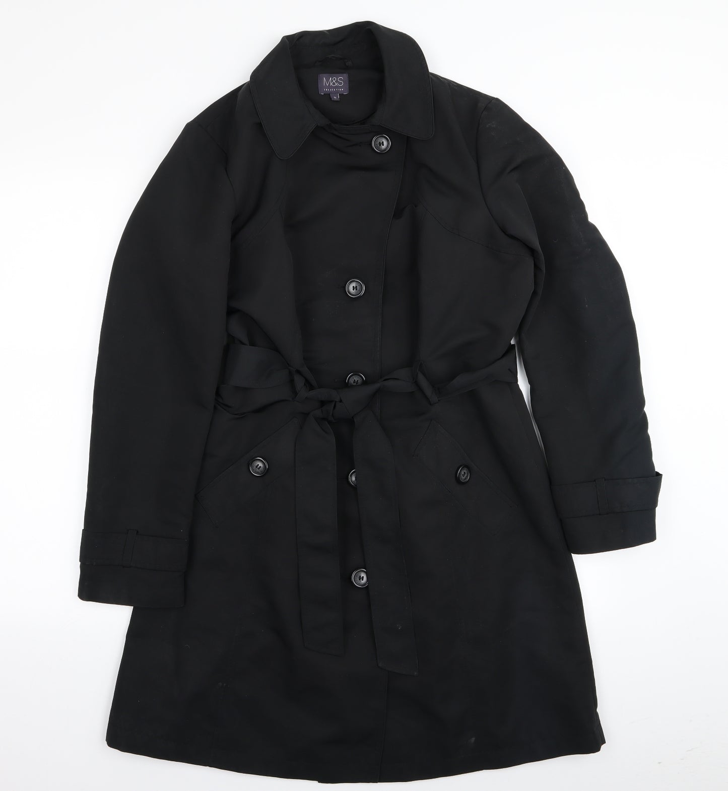 M&S Womens Black   Jacket Coat Size 12