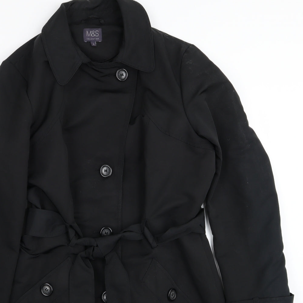 M&S Womens Black   Jacket Coat Size 12