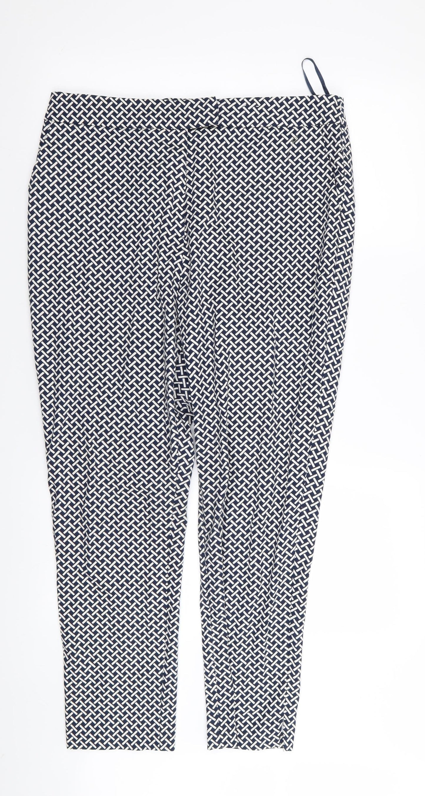 F&F Womens Multicoloured Geometric  Trousers  Size 14 L27 in