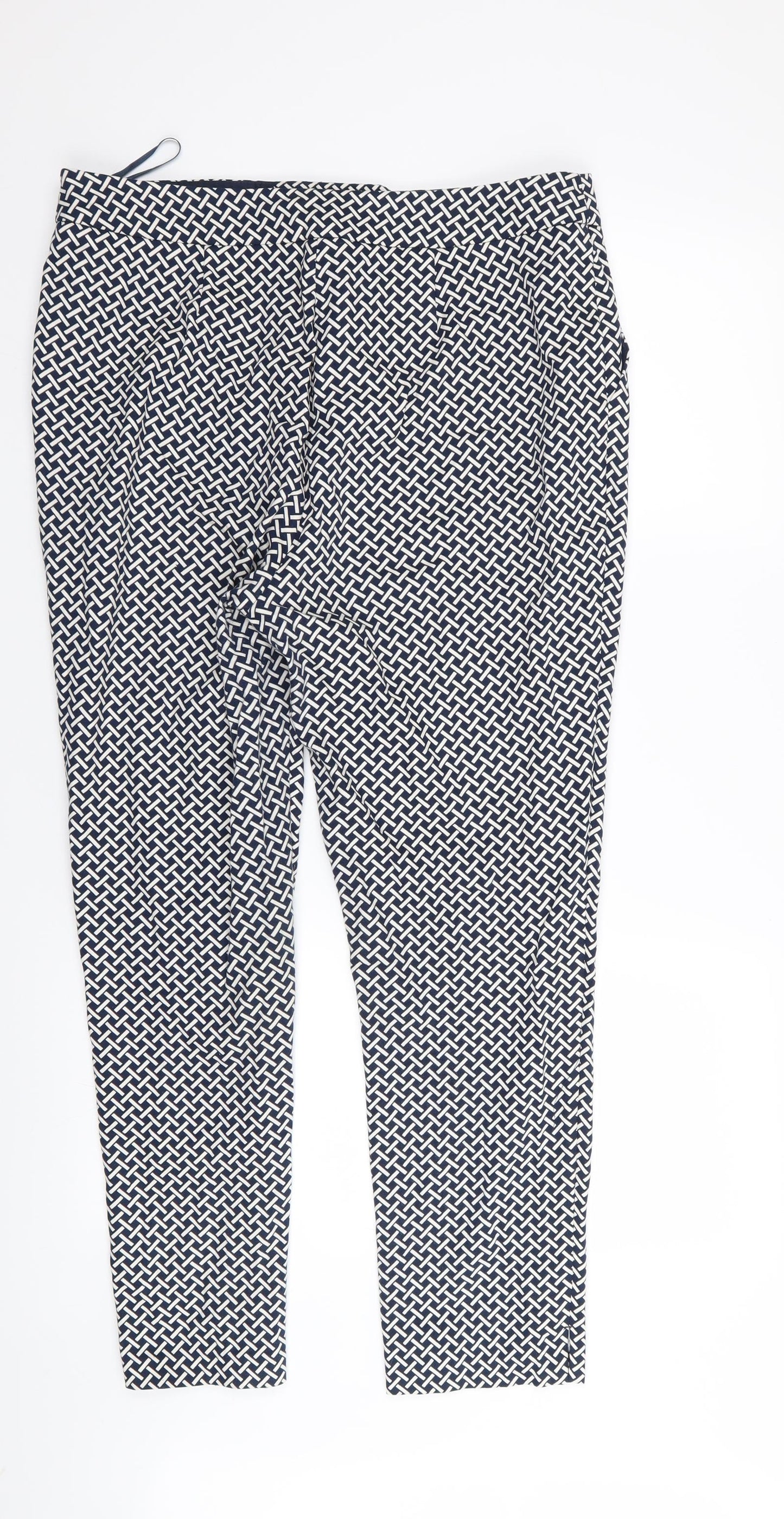 F&F Womens Multicoloured Geometric  Trousers  Size 14 L27 in