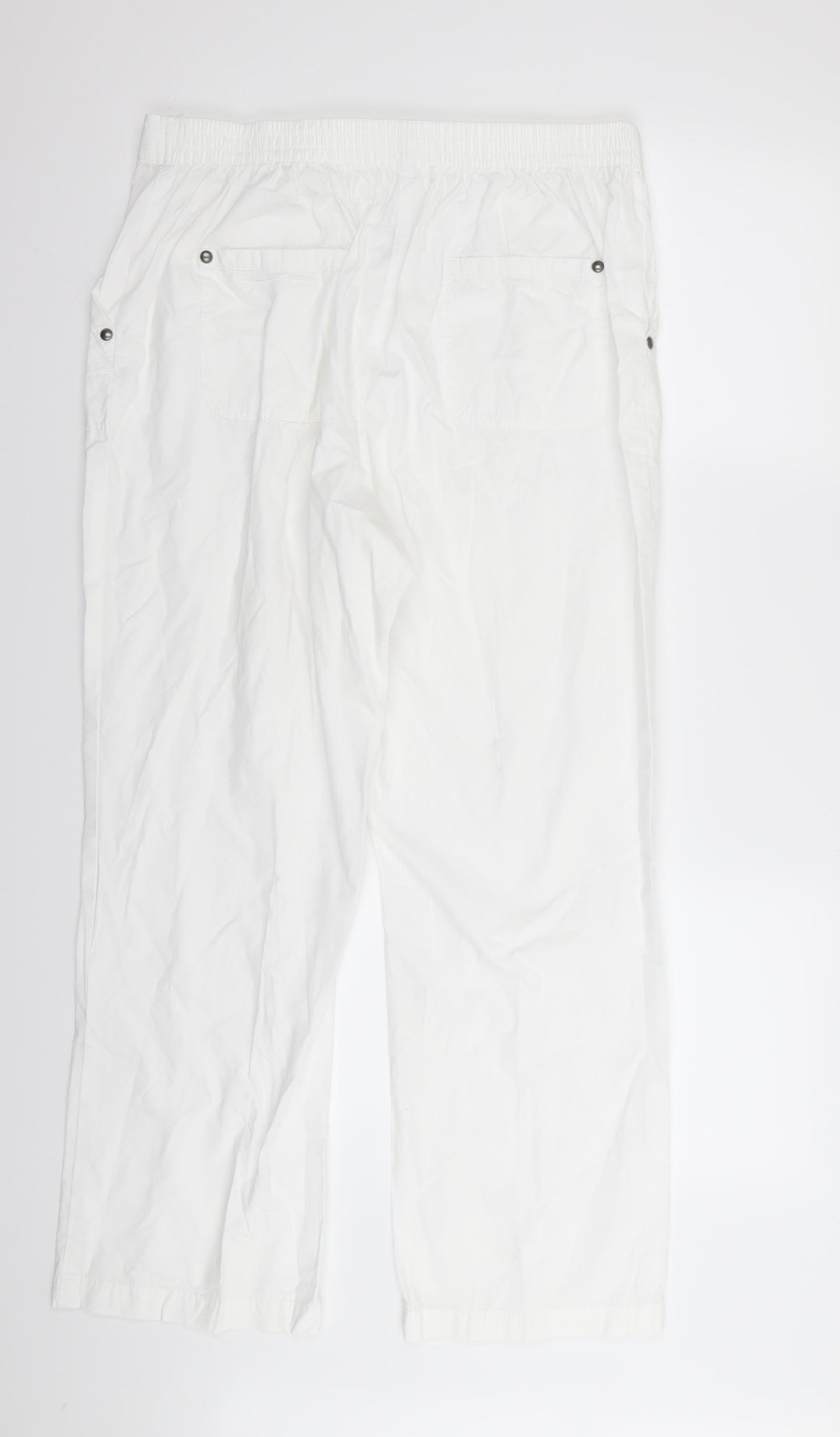 M&S Womens White   Trousers  Size 14 L29 in