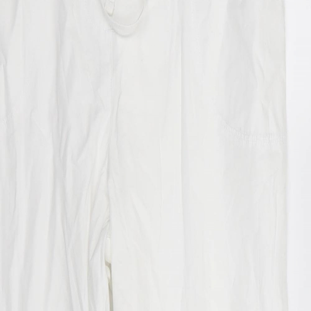 M&S Womens White   Trousers  Size 14 L29 in