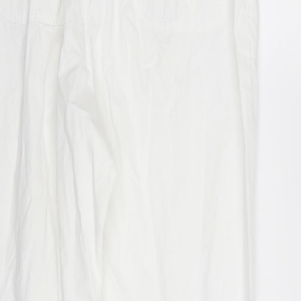 M&S Womens White   Trousers  Size 14 L29 in
