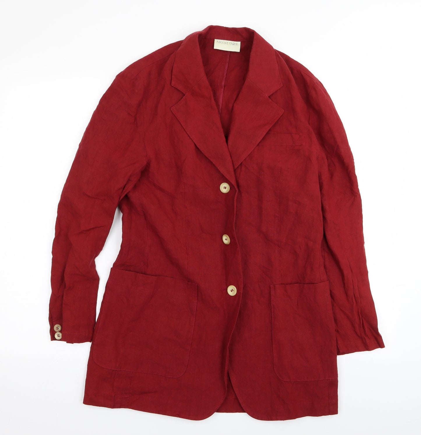 nicole farth Womens Red   Jacket Blazer Size 10