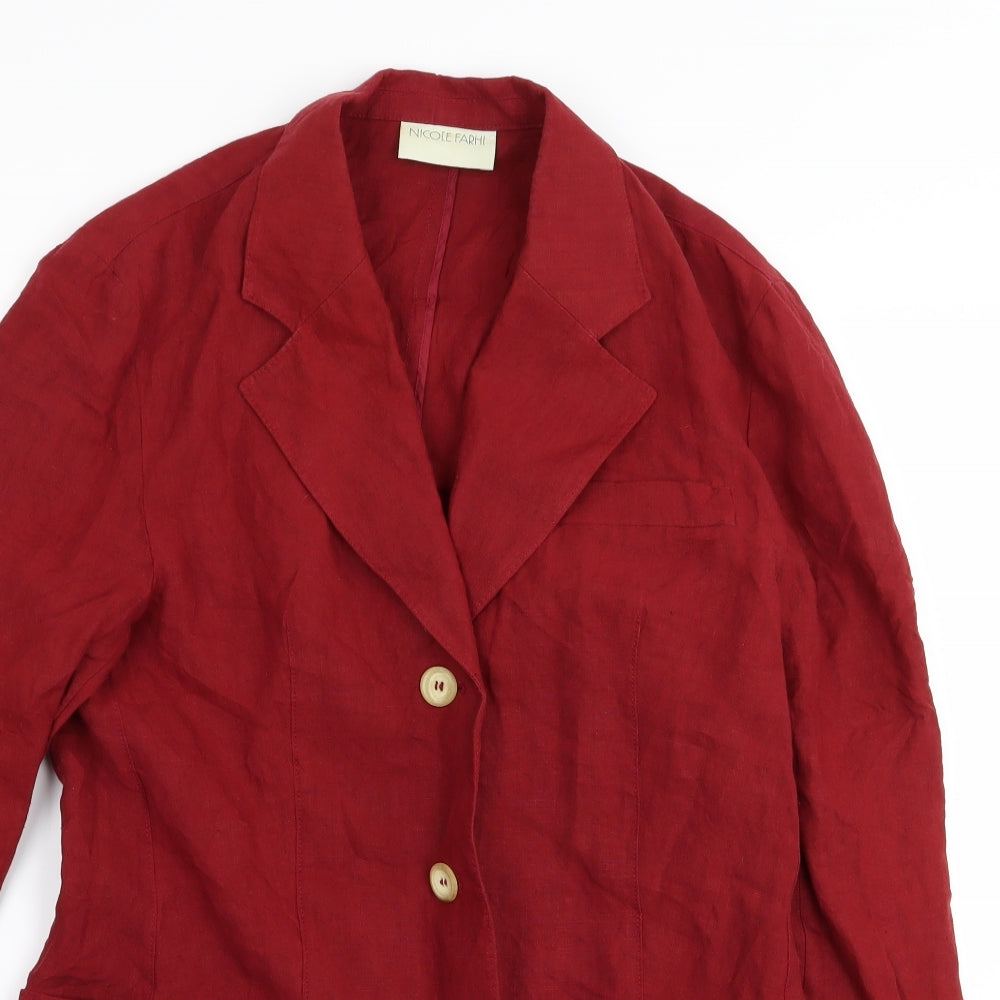 nicole farth Womens Red   Jacket Blazer Size 10