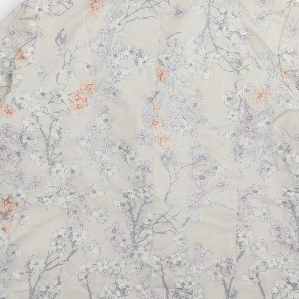 Autograph Womens Beige Floral  Jacket Blazer Size 16