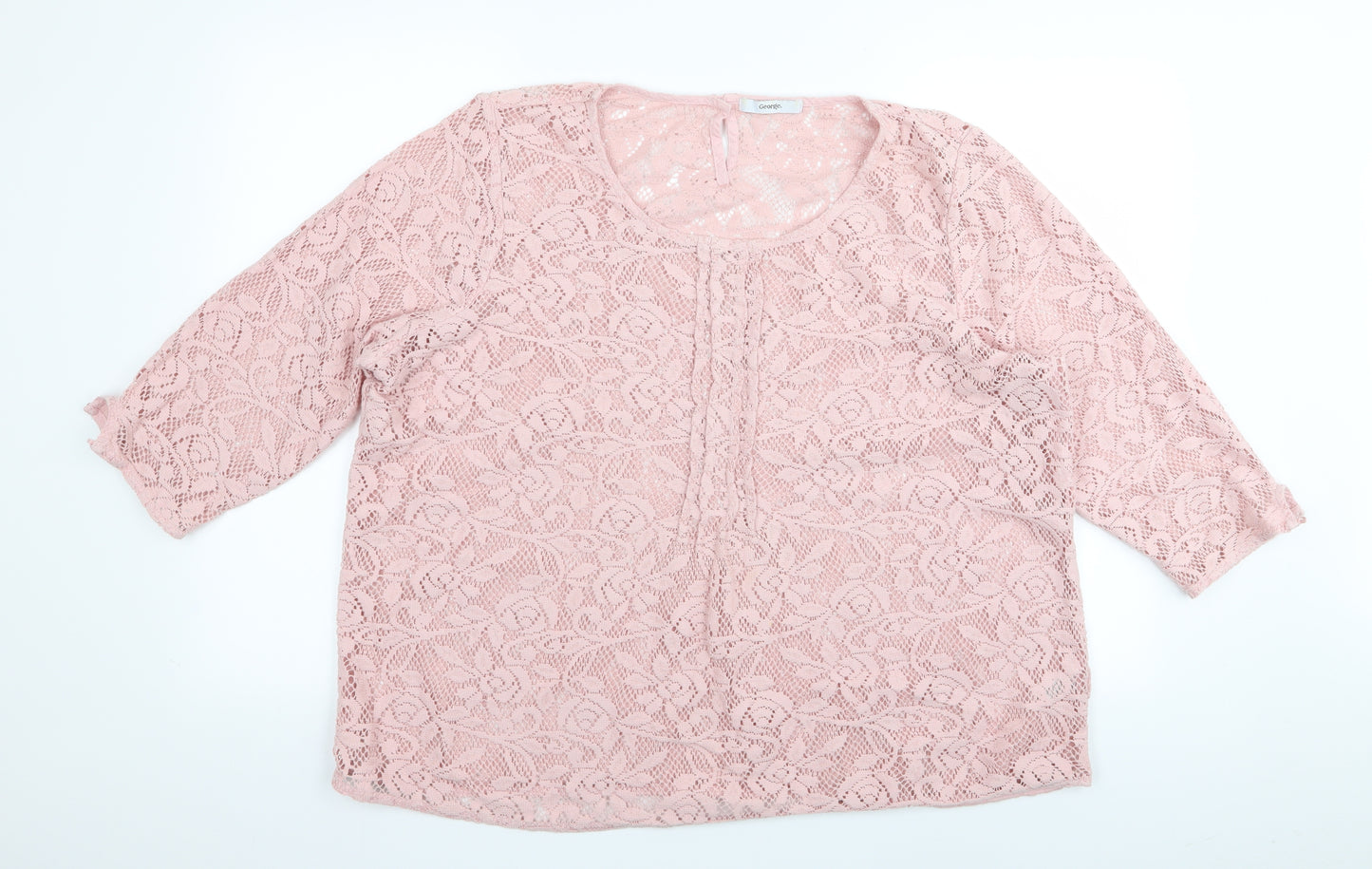 Asda George Womens Pink Floral  Basic T-Shirt Size 22