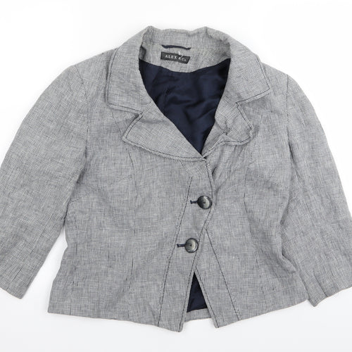 alex & co Womens Grey Check  Jacket Blazer Size 12
