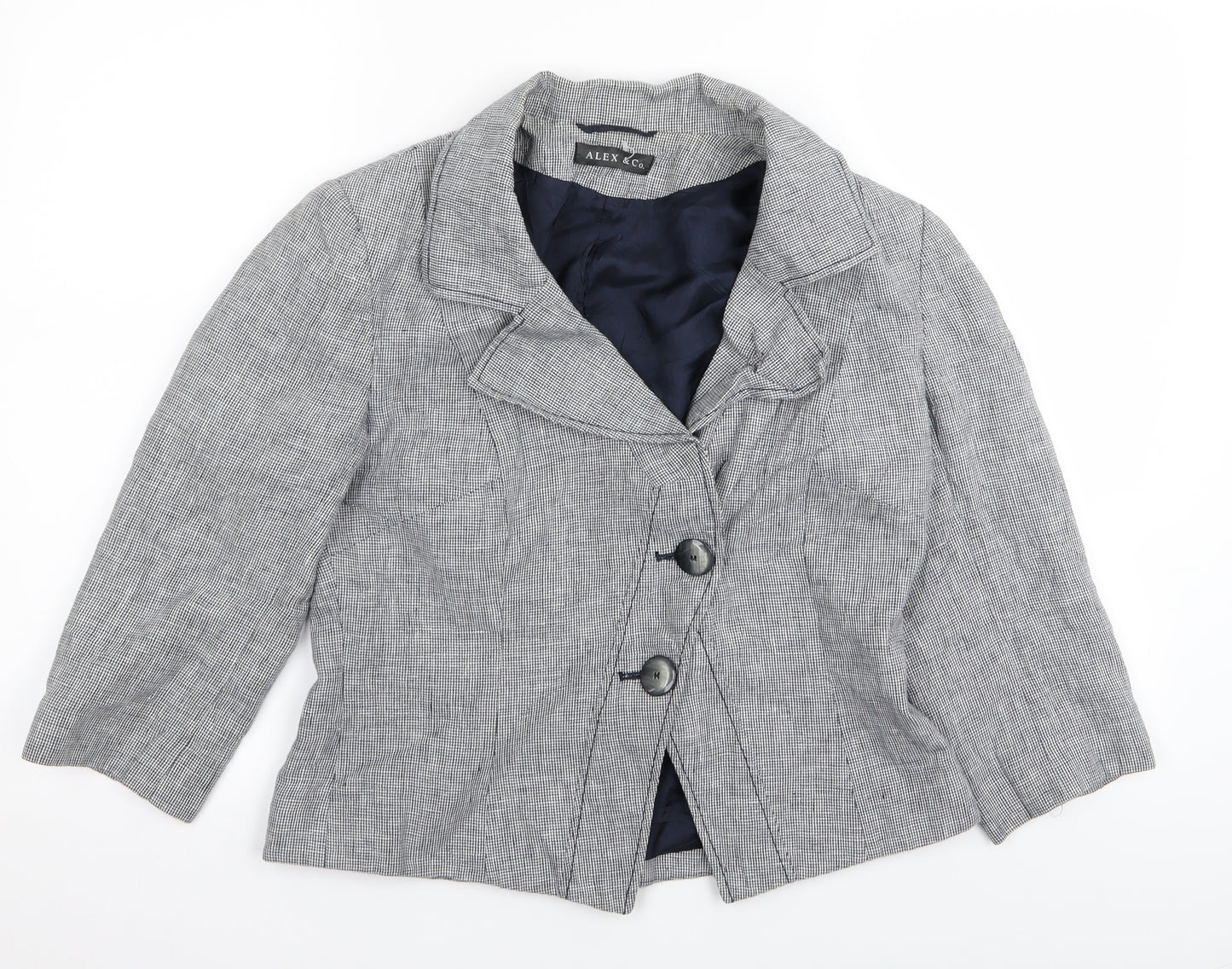 alex & co Womens Grey Check  Jacket Blazer Size 12