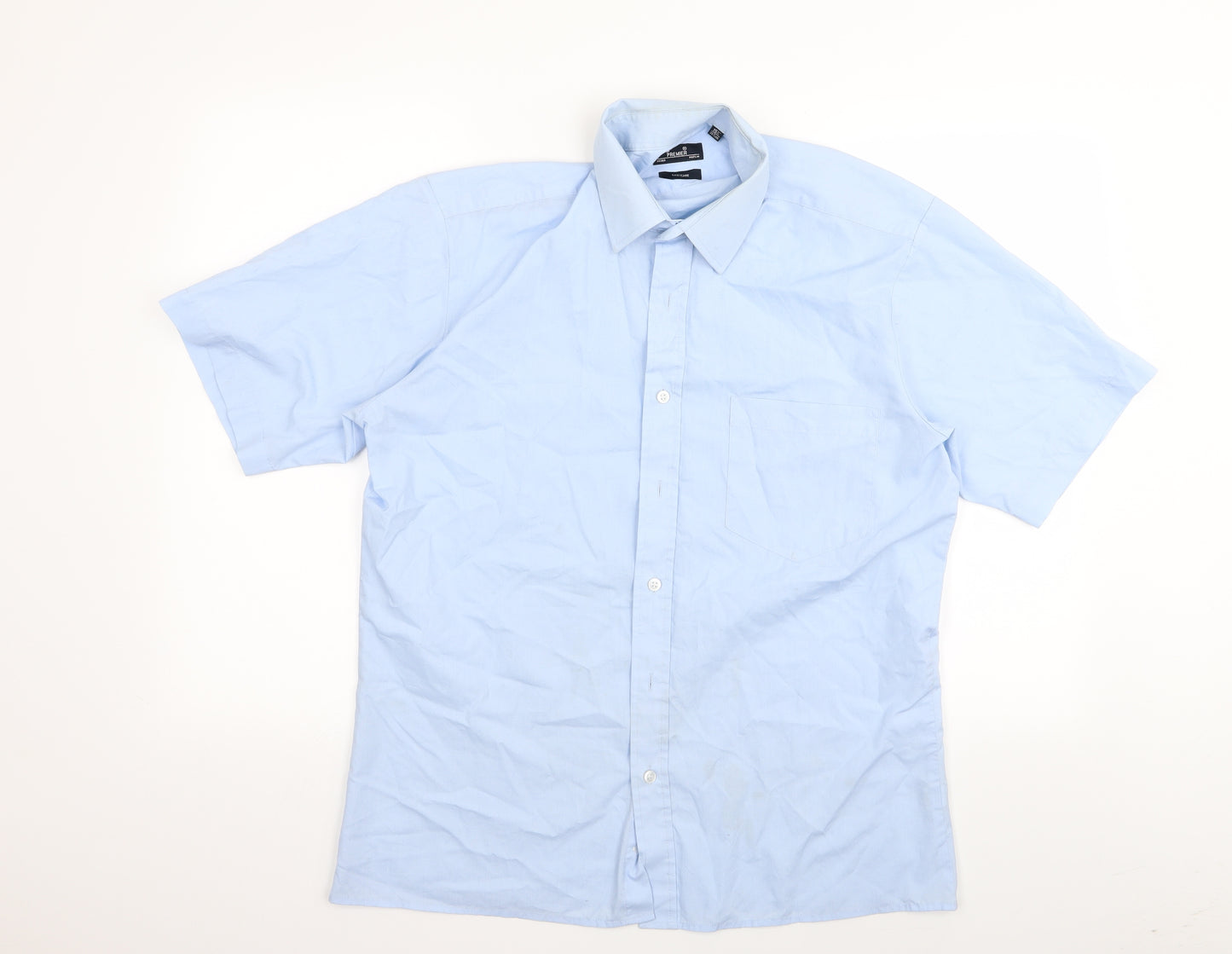 Premier Mens Blue    Dress Shirt Size 15.5