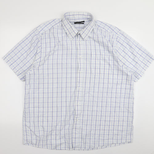 Asda George Mens White Check   Dress Shirt Size 18