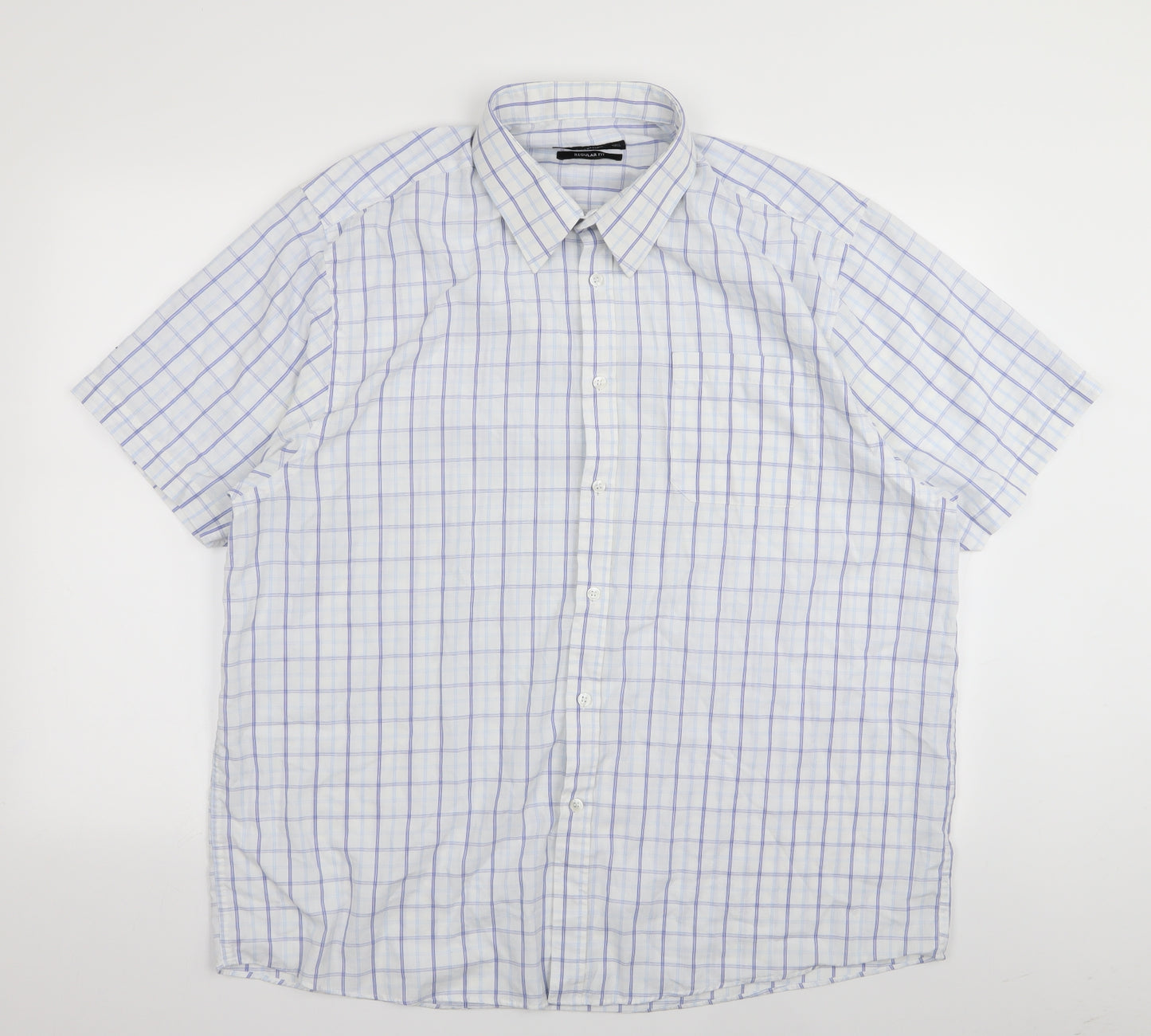 Asda George Mens White Check   Dress Shirt Size 18