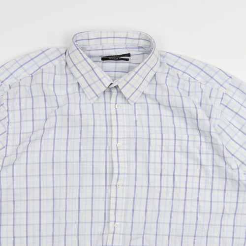 Asda George Mens White Check   Dress Shirt Size 18