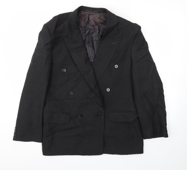 LEITHAUSER Mens Black Jacket Blazer Size 44