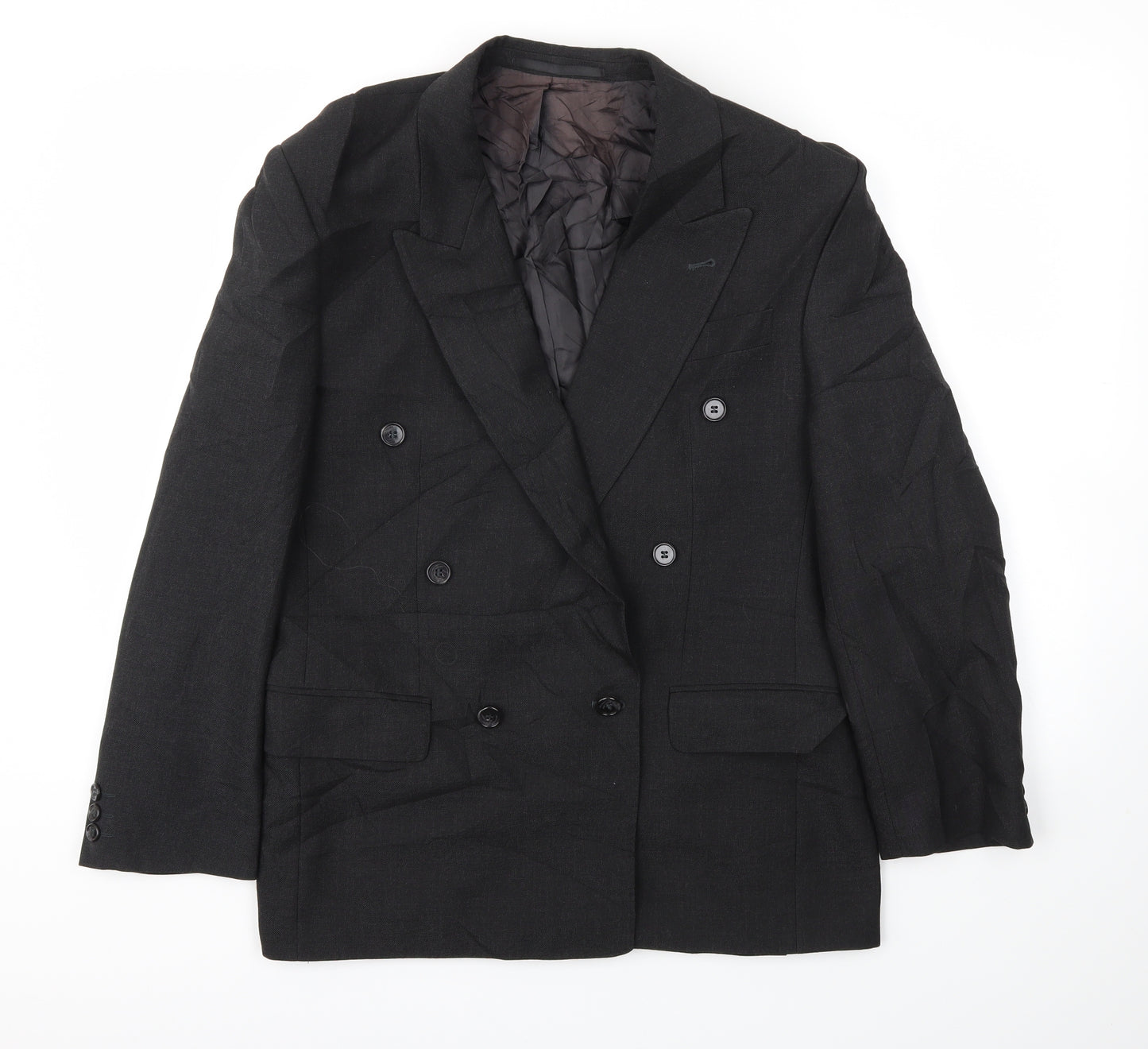 LEITHAUSER Mens Black   Jacket Blazer Size 44