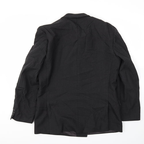 LEITHAUSER Mens Black   Jacket Blazer Size 44