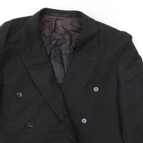 LEITHAUSER Mens Black   Jacket Blazer Size 44