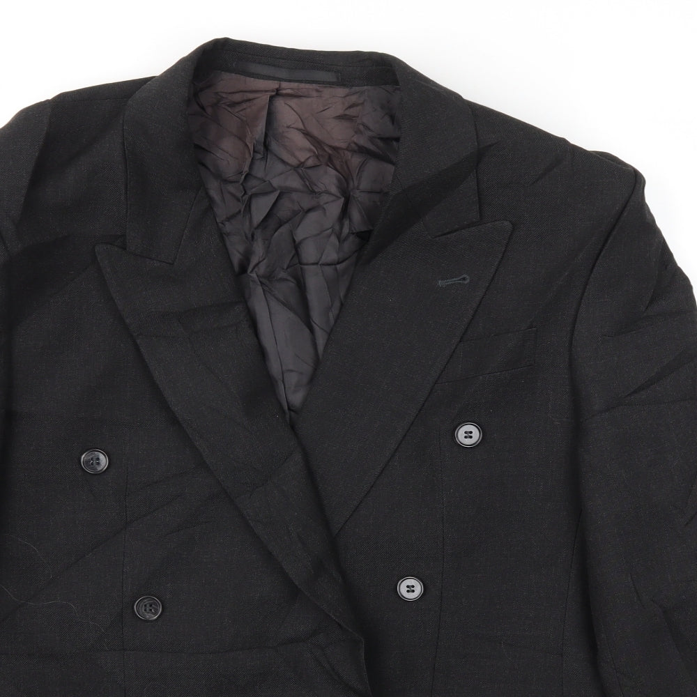 LEITHAUSER Mens Black   Jacket Blazer Size 44