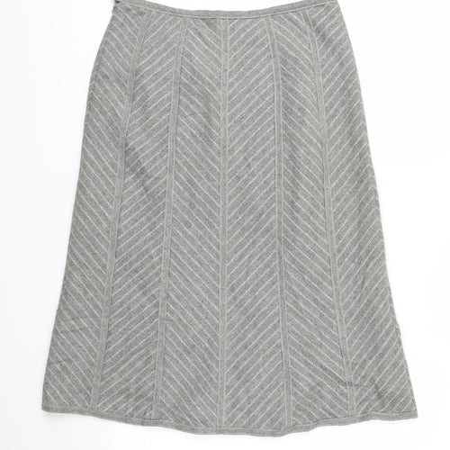 M&S Womens Grey   Flare Skirt Size 8