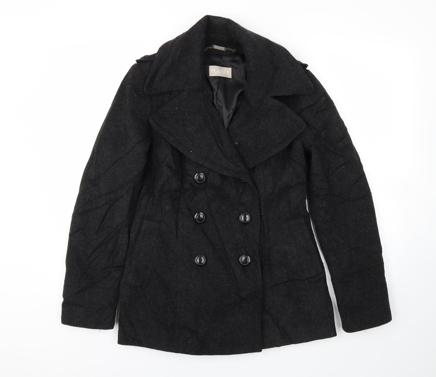 PLANET Womens Black   Jacket Coat Size 8