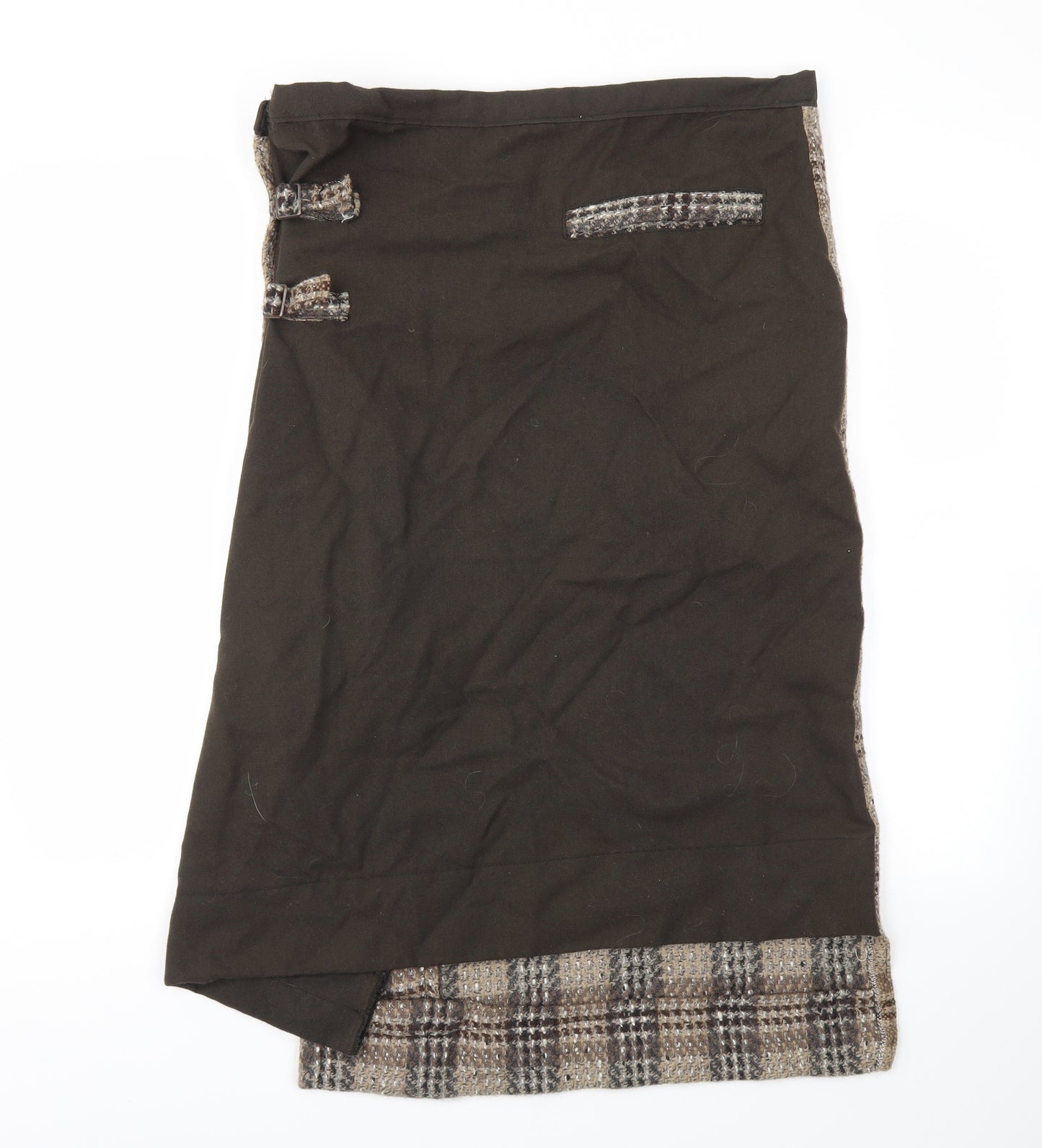 Preworn Womens Brown Check  Flare Skirt Size 34