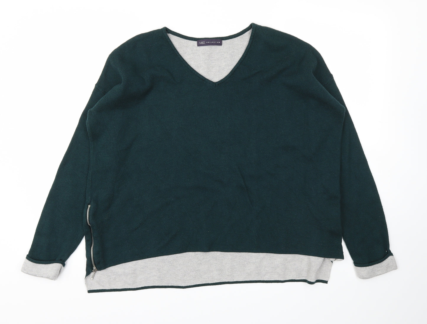 M&S Womens Green   Pullover Jumper Size 18