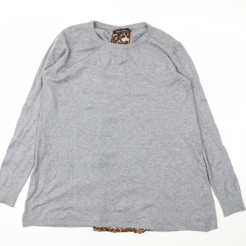 MISSLADY Womens Grey Animal Print  Pullover Jumper Size XL