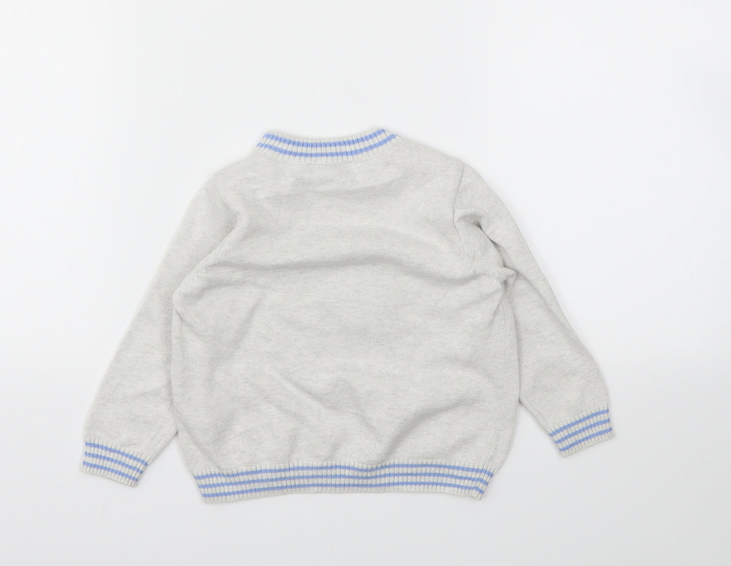 M&Co Boys Grey Animal Print  Pullover Jumper Size 12-18 Months