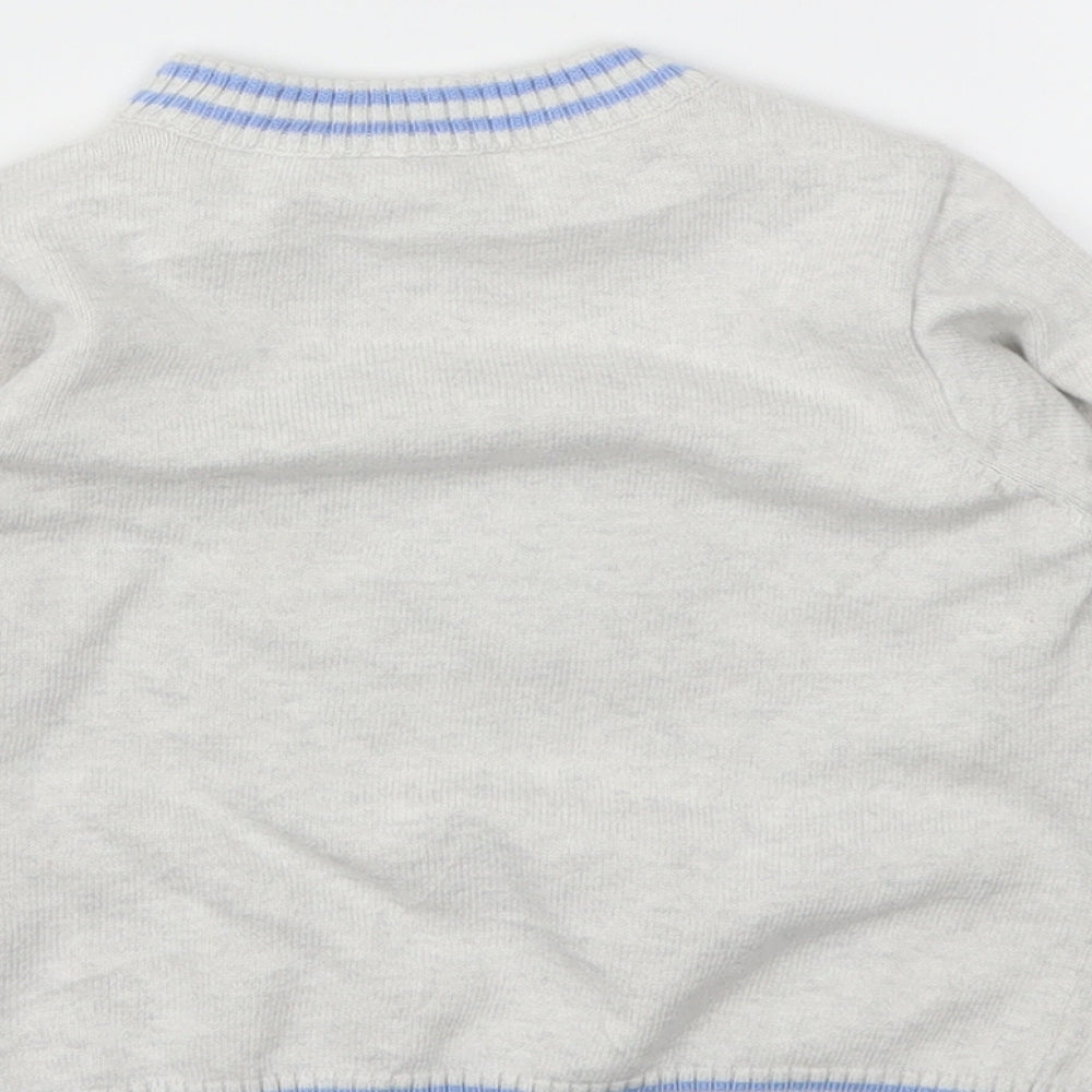 M&Co Boys Grey Animal Print  Pullover Jumper Size 12-18 Months