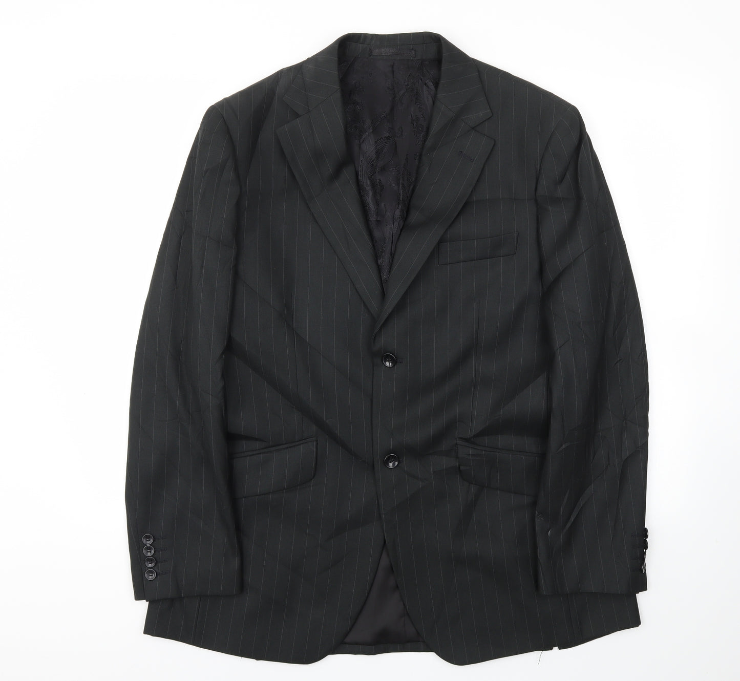 Milan Mens Black Striped  Jacket Blazer Size 40