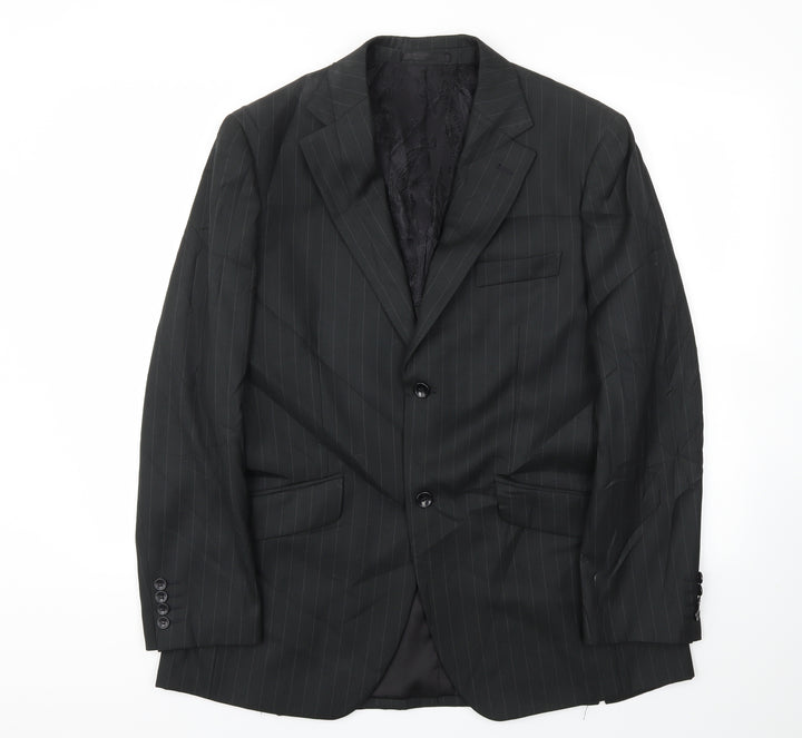 Milan Mens Black Striped  Jacket Blazer Size 40