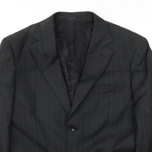 Milan Mens Black Striped  Jacket Blazer Size 40